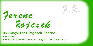 ferenc rojcsek business card